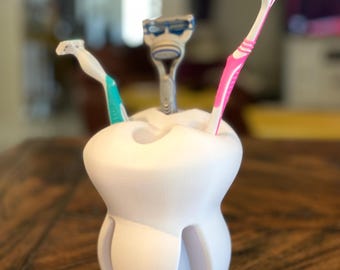 Versatile 3D Printed Toothbrush & Pencil Holder | Stylish Desk Organizer