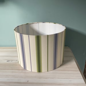 Handmade striped lampshade in Nina Campbell fabric