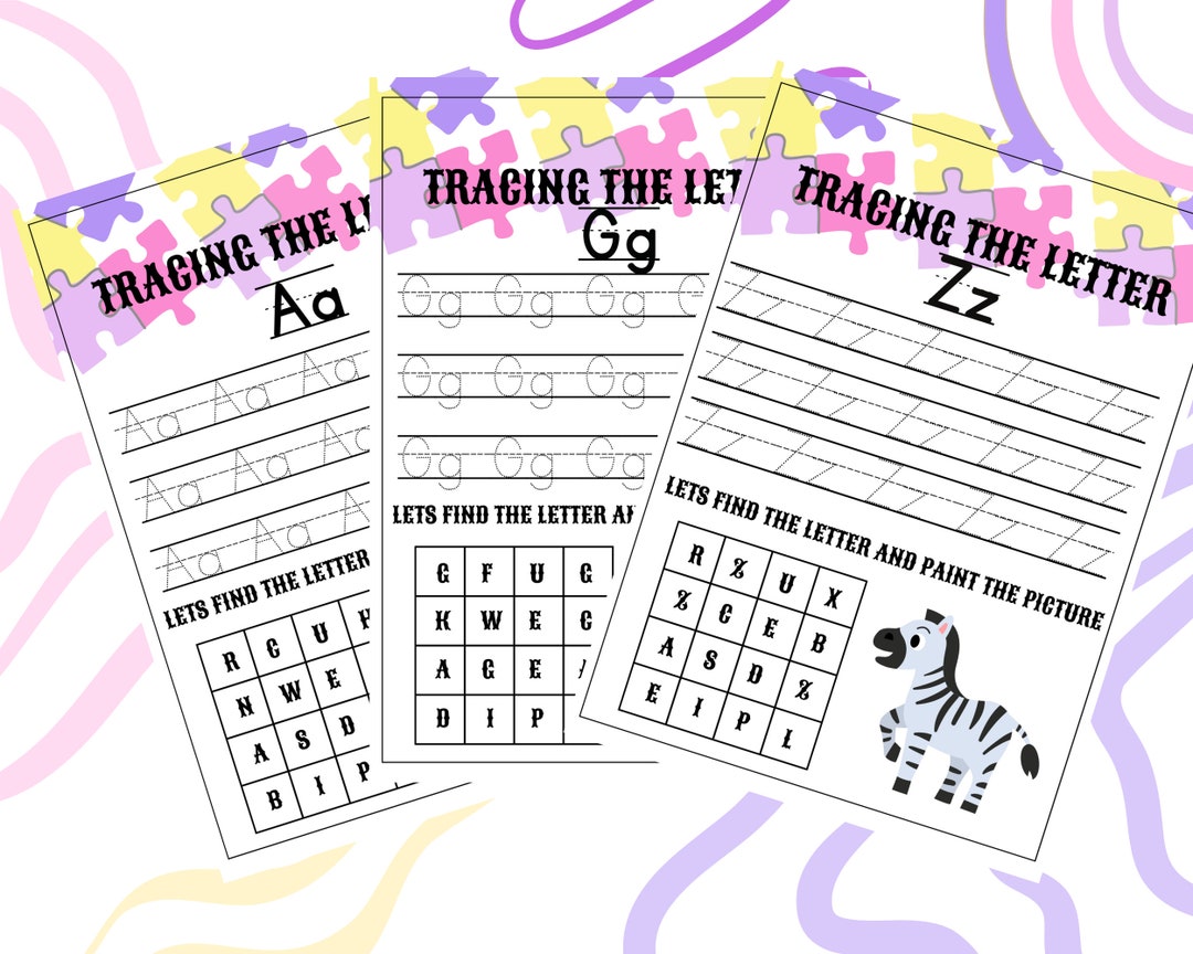 Alphabet Tracing, Toddler Worksheets, Tracing Practice - Etsy