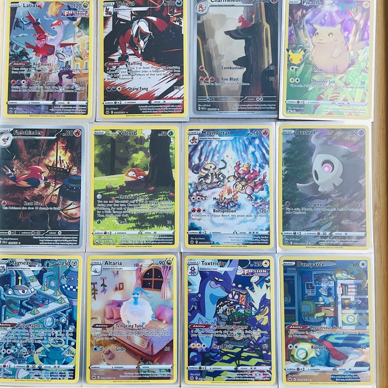 Rare Real Pokemon Cards Trainer Gallery Card and Card Sleeves Included