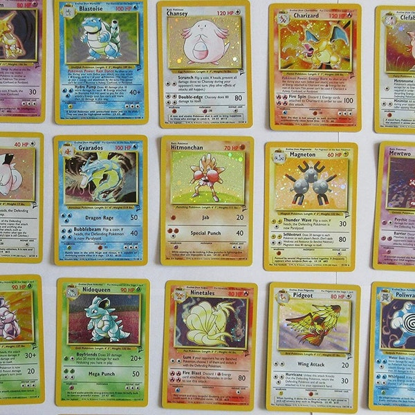 100 Original Vintage Pokémon Cards, 100% Authentic Cards