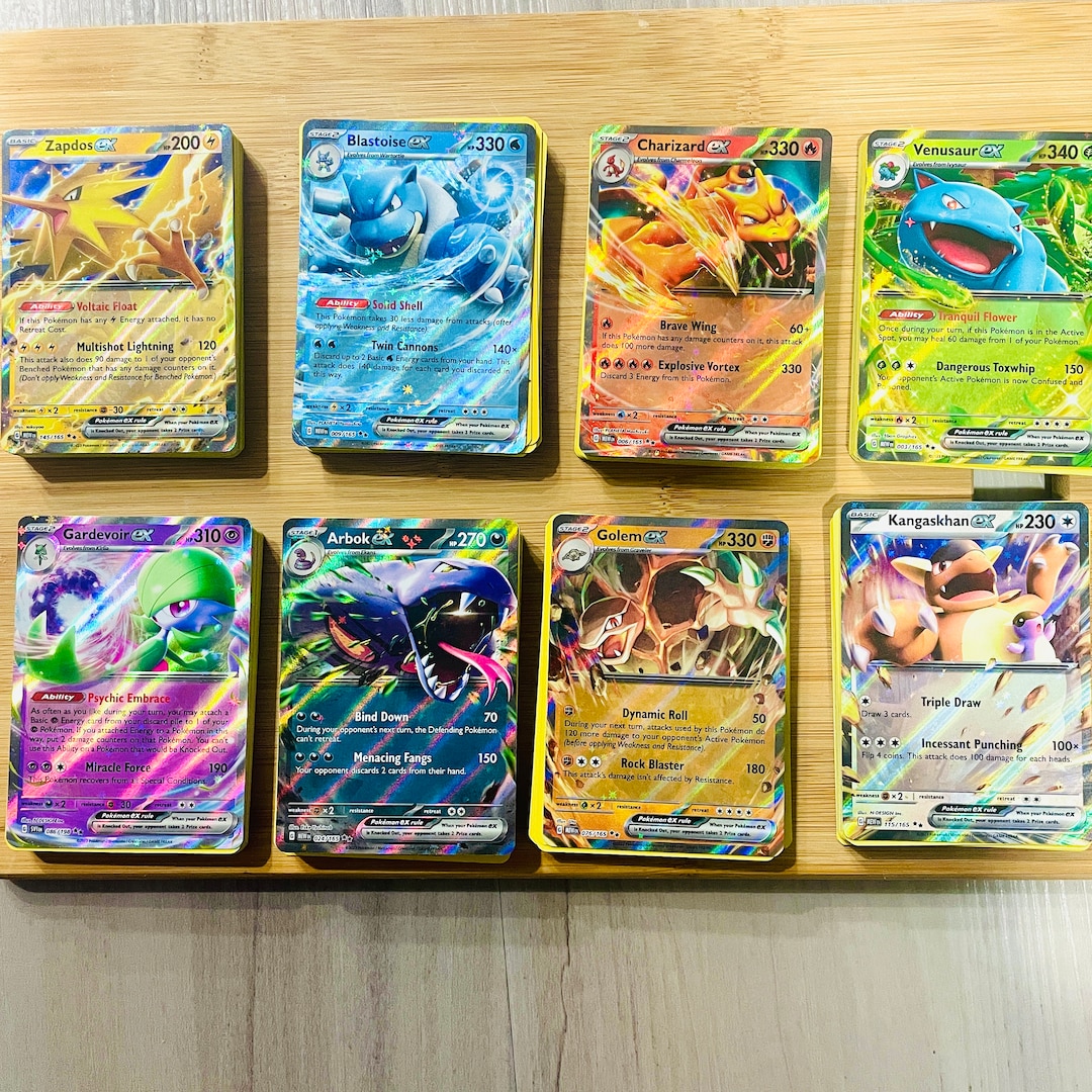 100 Pokemon Cards Double Rare EX Lot Authentic Cards Sleeves and Bonus