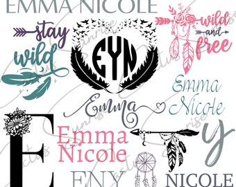 Wild Child Boho Name Blanket Sublimation Template