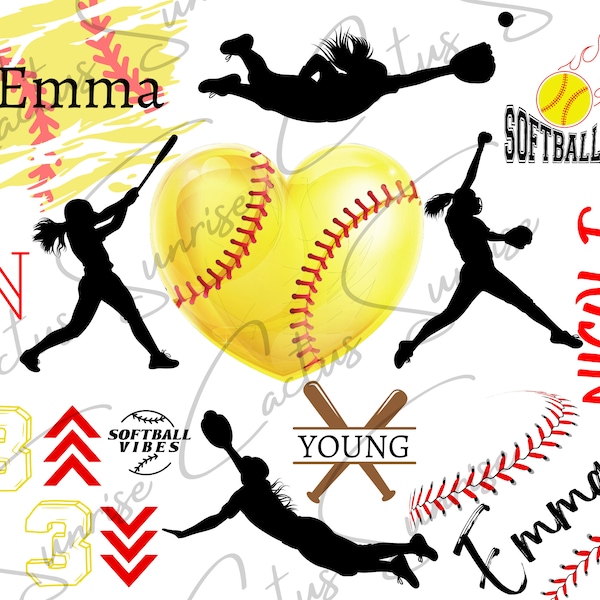 Softball Name Sublimation Template