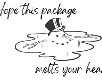 Melting snowman Packaging/mailing thermal Sticker