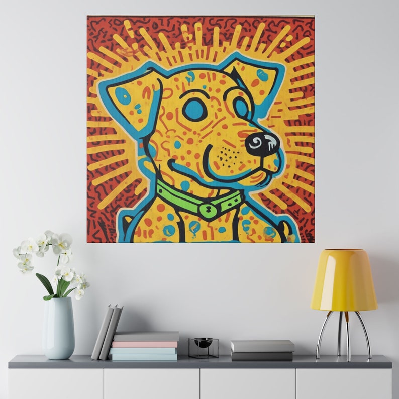 Dog in the Style of Keith Haring Matte Canvas, Stretched, 0.75" image 6