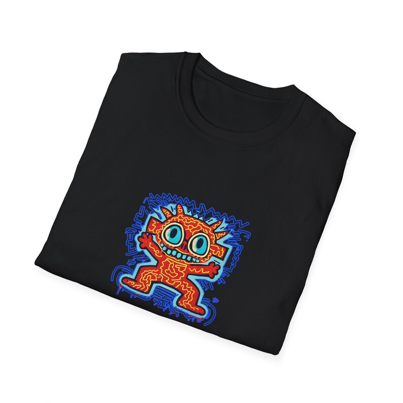 Camiseta con el dibujo de un monstruo al estilo de Keith Haring imagen 4