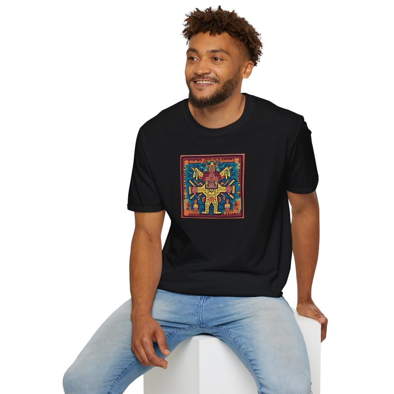 Camiseta con el dios maya al estilo de Keith Haring imagen 1