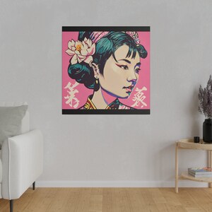 Asian Pop ART Matte Canvas, Stretched, 0.75&quot;