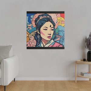 Asian Pop ART Matte Canvas, Stretched, 0.75&quot;