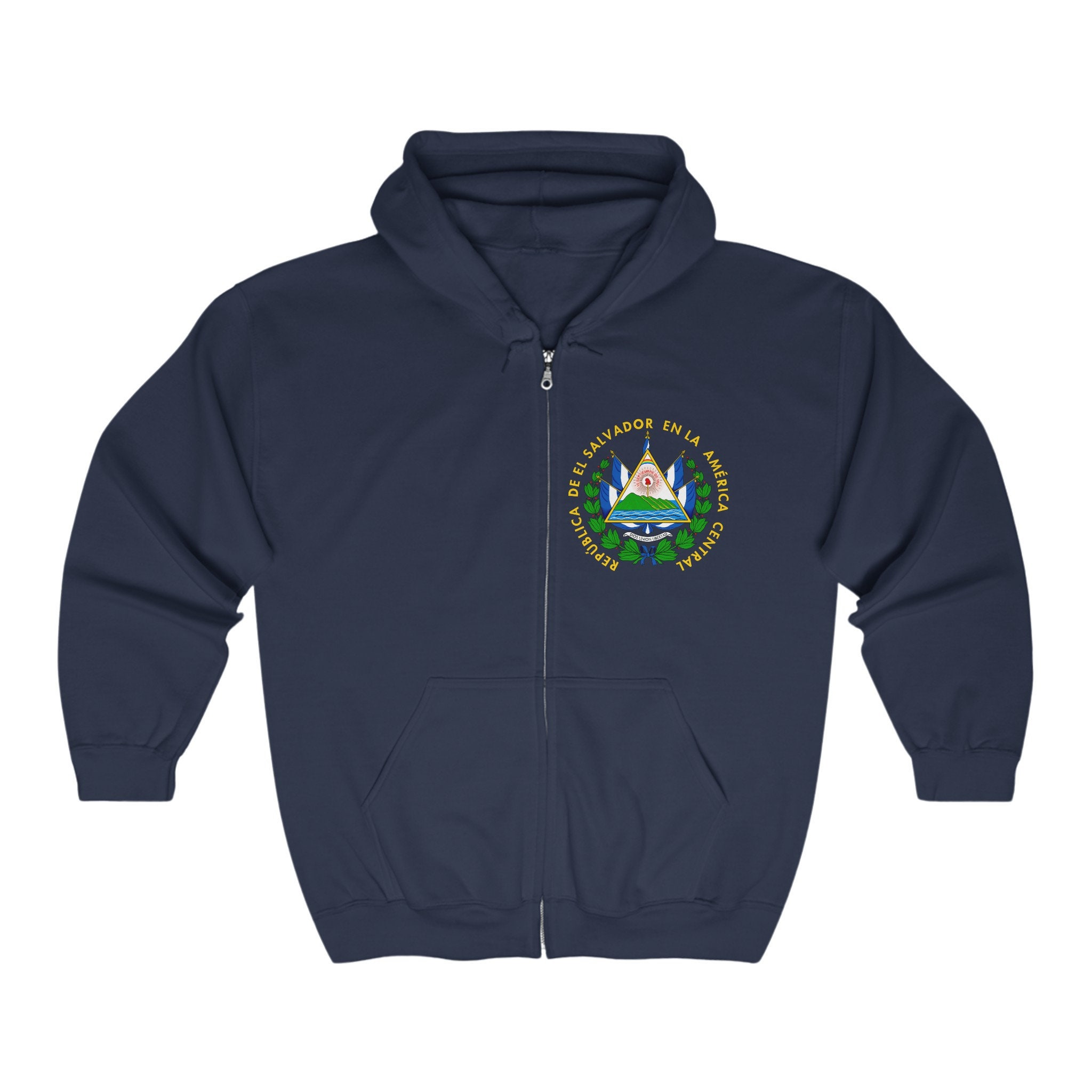 El Salvador Escudo Unisex Heavy Blend™ Full Zip Hooded Sweatshirt