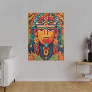Beautiful Mayan Art Matte Canvas, Stretched, 0.75&quot;