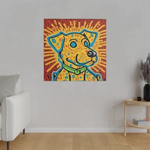 Dog in the Style of Keith Haring Matte Canvas, Stretched, 0.75" image 1