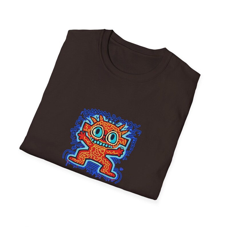 Camiseta con el dibujo de un monstruo al estilo de Keith Haring imagen 8