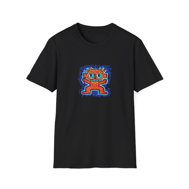 Camiseta con el dibujo de un monstruo al estilo de Keith Haring imagen 1