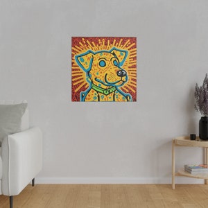 Dog in the Style of Keith Haring Matte Canvas, Stretched, 0.75" image 3