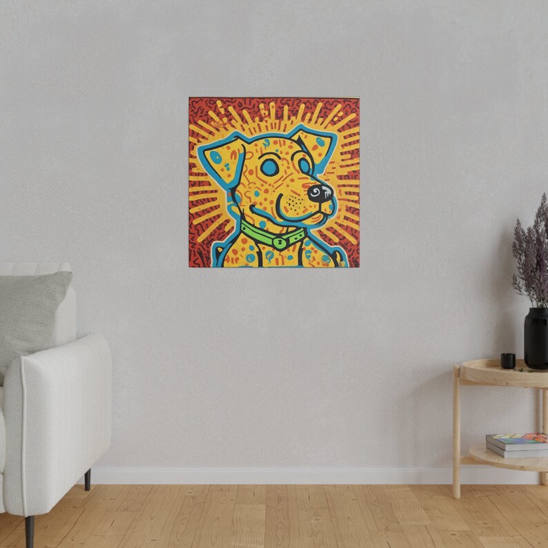 Dog in the Style of Keith Haring Matte Canvas, Stretched, 0.75" image 3