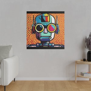 Robot Pop ART Matte Canvas, Stretched, 0.75&quot;