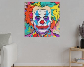ピエロ ポップアート マット キャンバス、ストレッチ、0.75 インチ