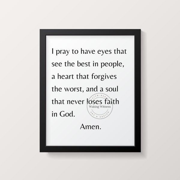 My Prayer, Christian Printable Wall Art, Inspirational Room Decor, Spiritual Art Print Download, Christian Confirmation Gift