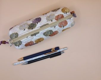 Quilted pencil case, Halloweens pencil case, floral pencil case, Halloween gift