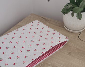 Capa acolchoada floral para laptop - Capa macia de algodão.