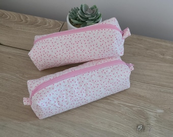 Handmade Quilted Floral Pencil Case: Slim Zipper Pouch