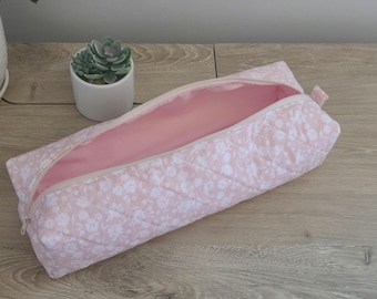 Hair Tool Bag: Quilted Floral Cotton - Spacious Travel Pouch