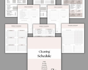 Planner schoonmaakschema, dagelijkse wekelijkse taken (digitale download)