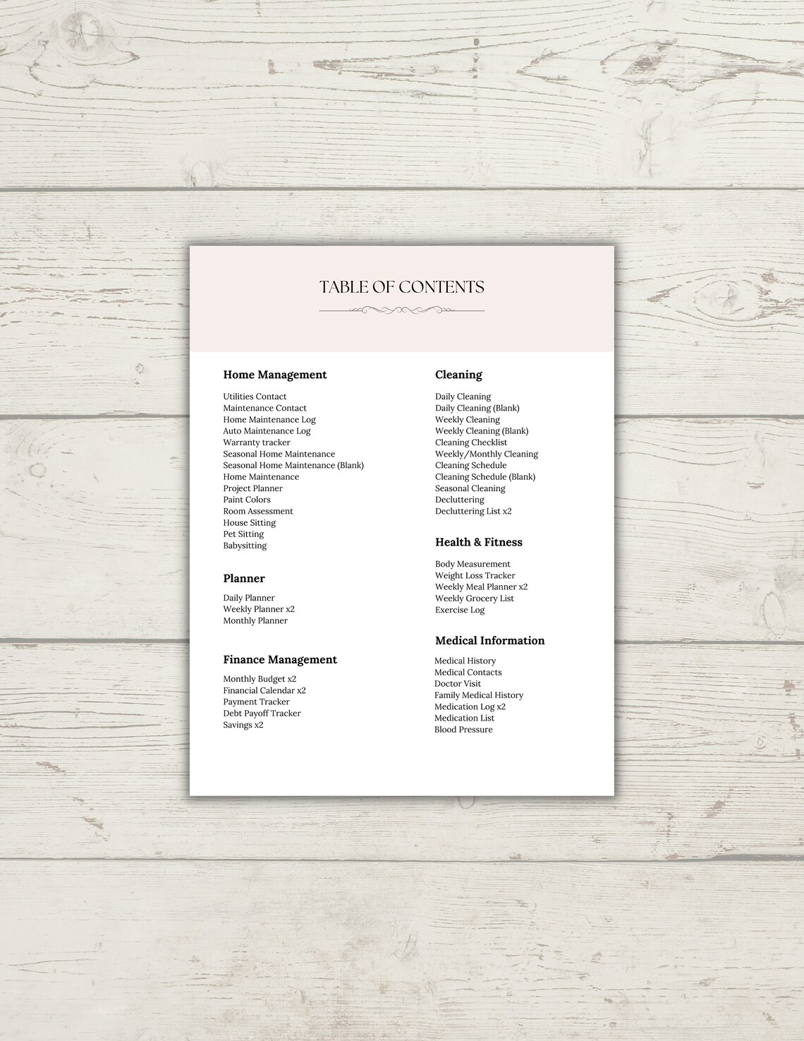Printable Home Management Binder Household Management Pink Digital Life ...