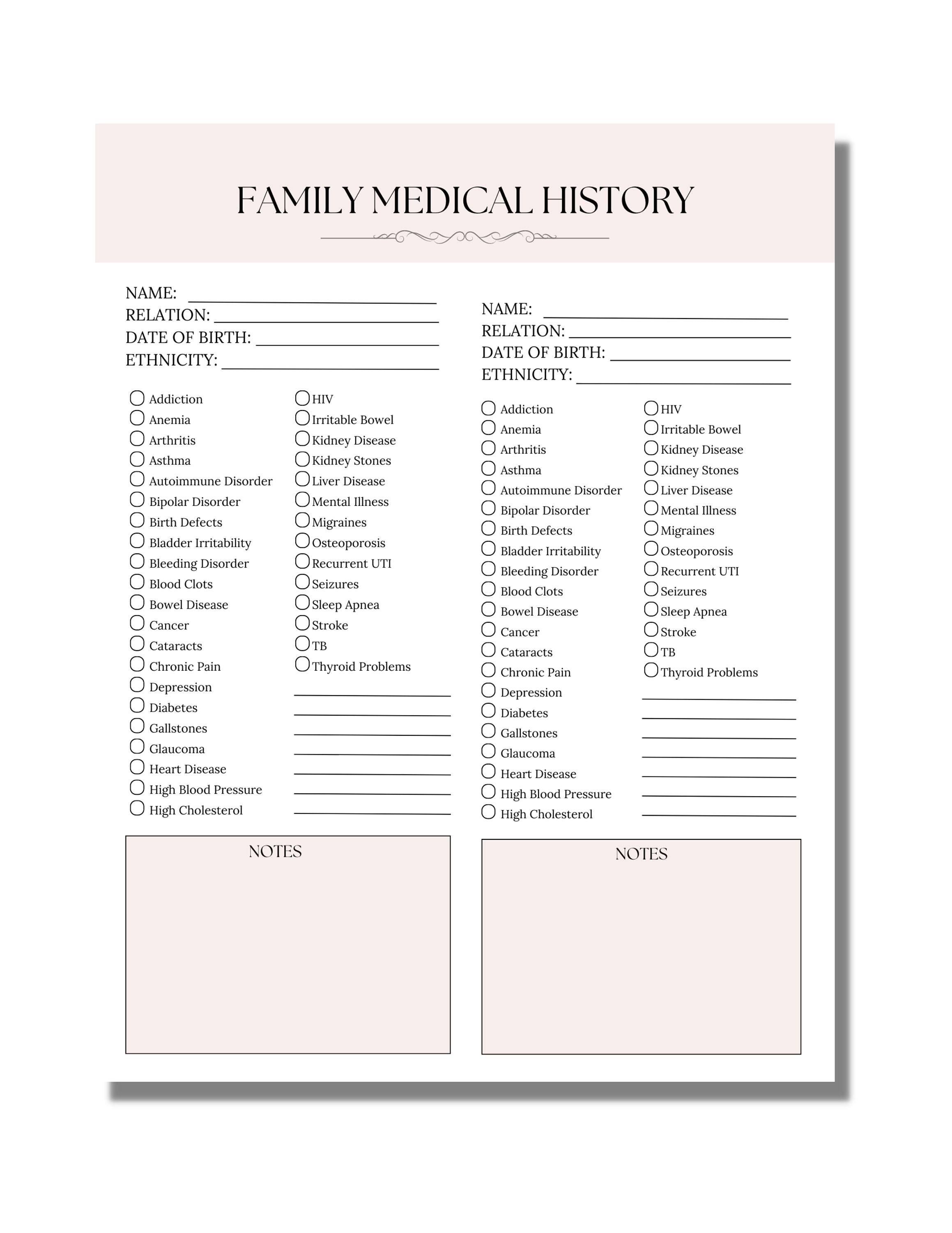 Medical Planner, Downloadable Planner, Printable Medical Information ...