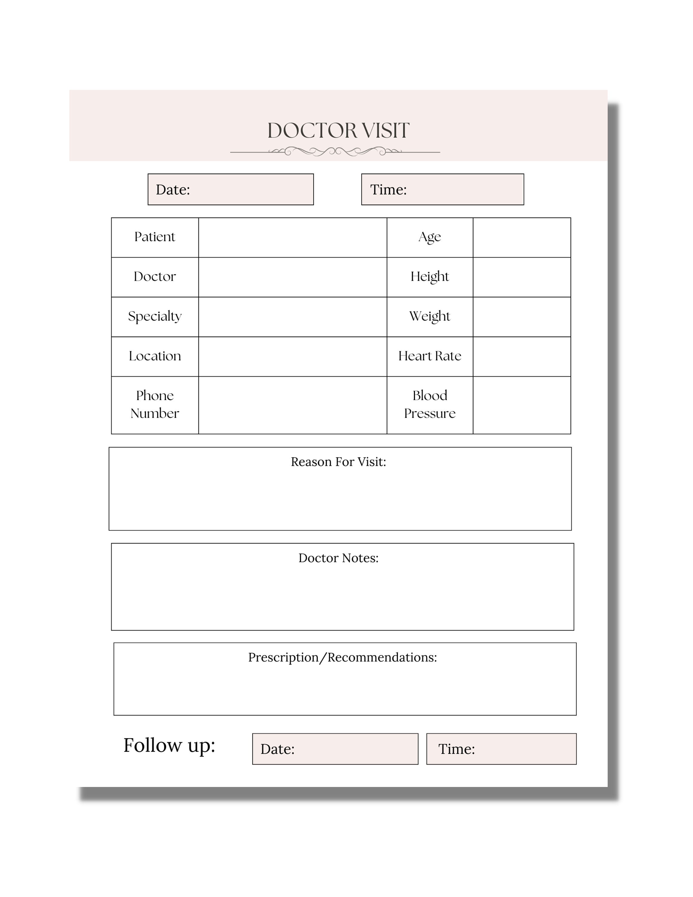 Medical Planner, Downloadable Planner, Printable Medical Information ...