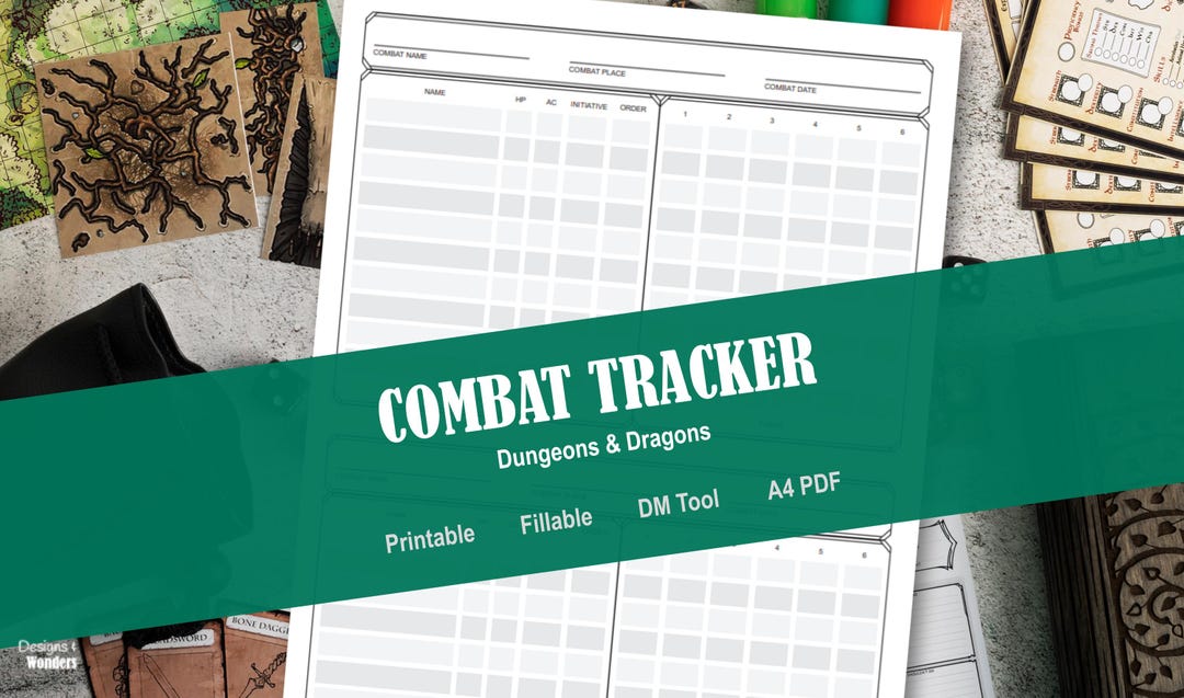 D&D 5e Combat Tracker | Dungeons and Dragons DM Helper (printable PDF ...