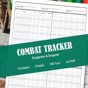 D&D 5e Combat Tracker | Dungeons and Dragons DM Helper (Printable PDF)