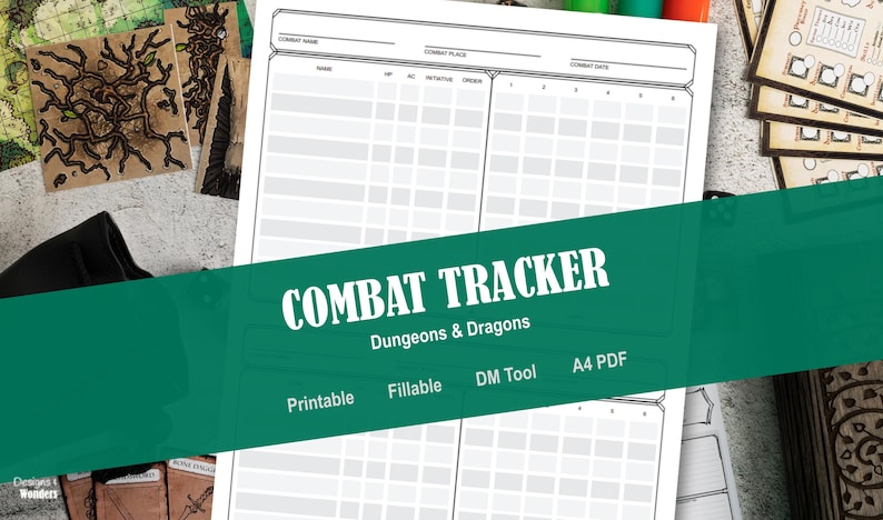 D&D 5e Combat Tracker | Dungeons and Dragons DM Helper (printable PDF ...