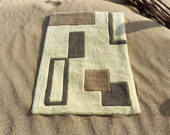Dune carpet tufted in wool with geometric patterns for decoration