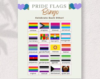 Pride Flag Bingo Game, LGBTQIA+ Flags (Digital Download)
