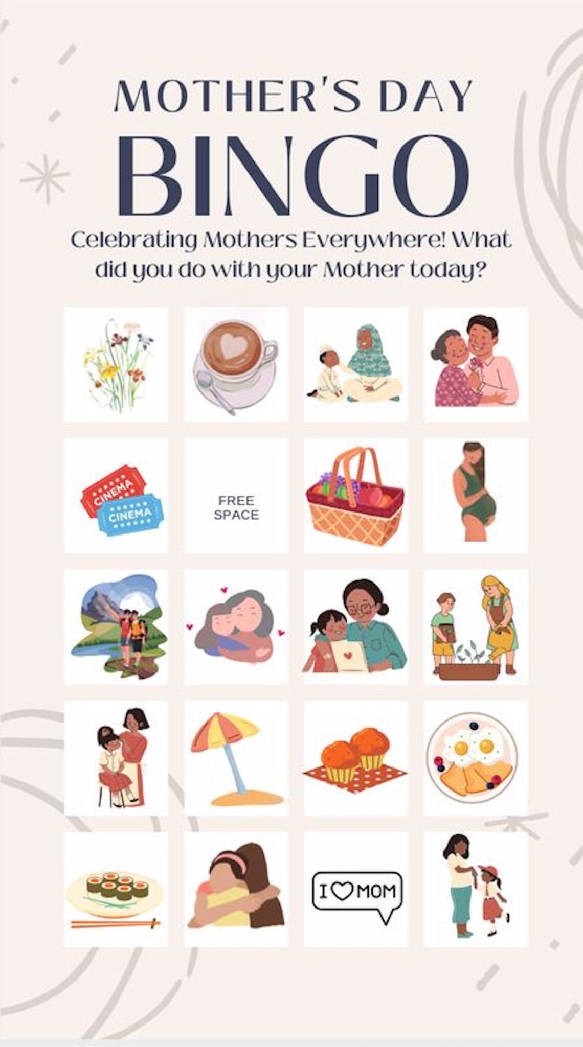 Mother's Day Bingo Game 9 Printable Bingo Cards I Love Mom Digital ...