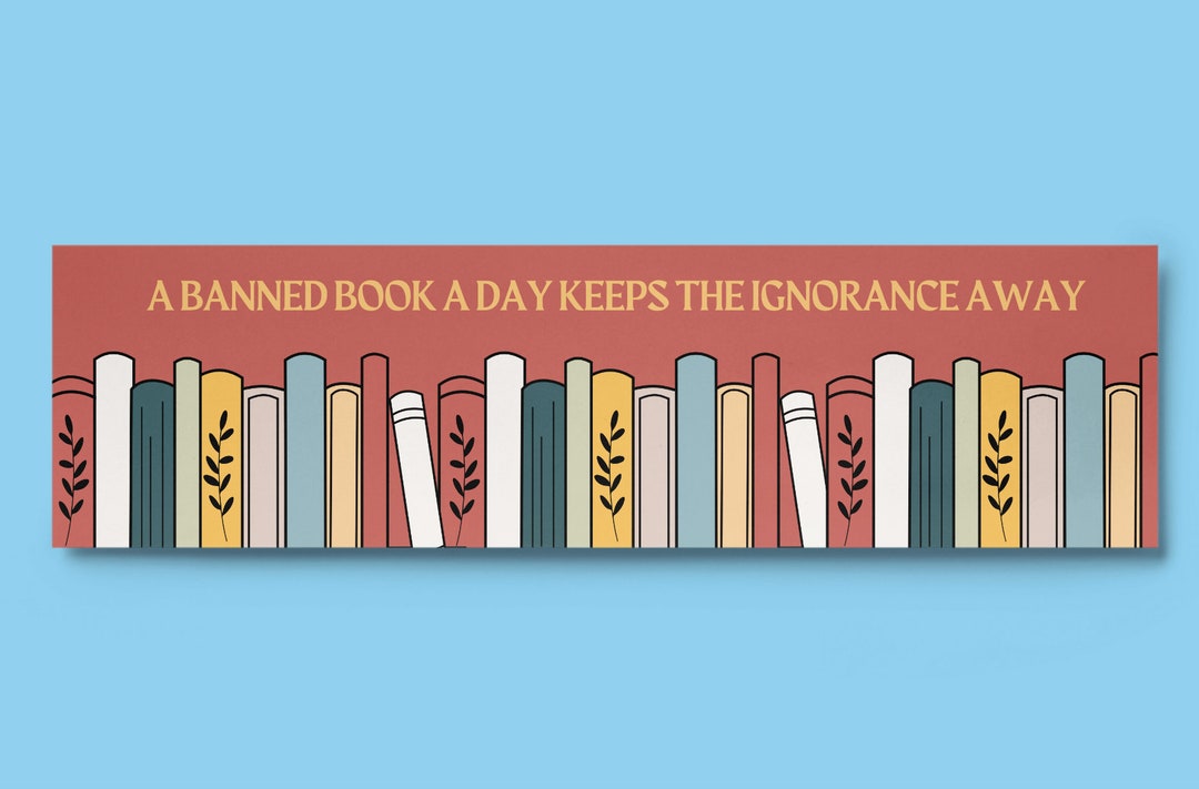 Banned Book Bumper Sticker Banned Booked A Day Keeps the Etsy