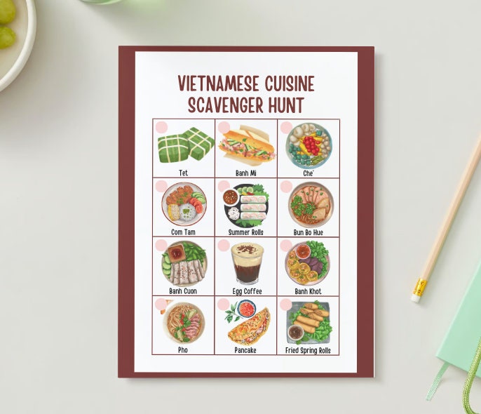 Vietnamese Foods Scavenger Hunt | Vietnamese Cuisine Activity | PDF Download | Printable Activity