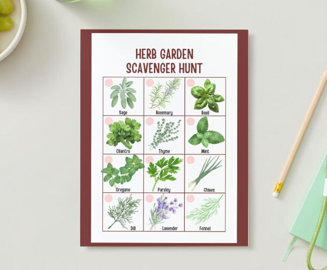 Herb Garden Scavenger Hunt Herb Activity for Kids Culinary Herbs Scavenger Hunt Digital Download