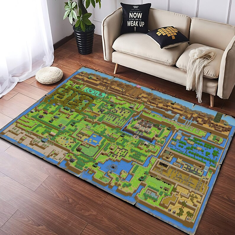 Zelda Rug Zelda Game Map Rug for Game Room Legend of Zelda Etsy