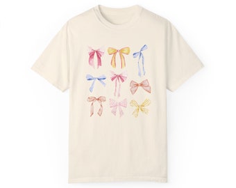Pastel Bow Collage Comfort Colors T-Shirt, Coquette Tee
