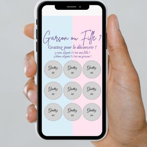 Carte à gratter numérique « c’est un GARÇON » – Annonce surprise | Gender reveal, grossesse, garçon, fille, naissance