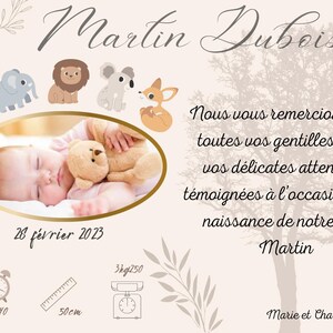 Remerciement / faire-part annonce de naissance