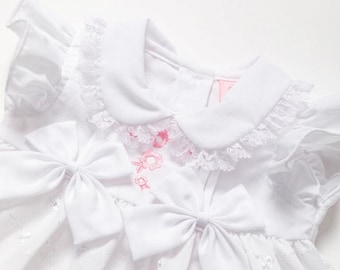 Bebé niña lazos españoles vestido pantalón diadema conjunto 18-24 meses regalo bebé personalizado