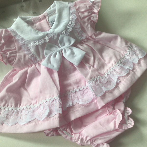 Premature Tiny baby outfit pink dress and pants  set outfit 3-5 lb 5-8 lbs embroidered, boxed gift set, new baby hamper