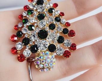 Crystal Christmas tree broach