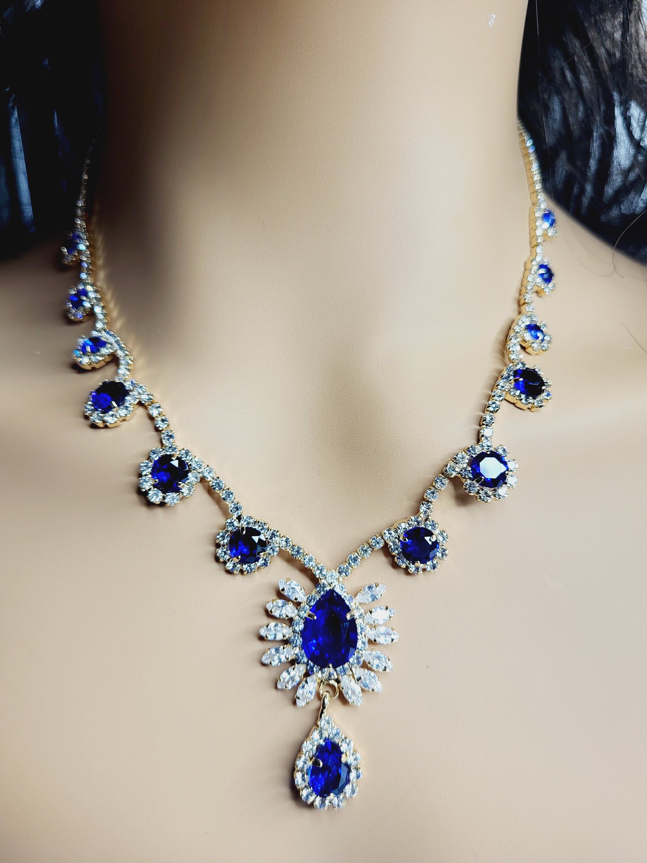 2022 Fashion Design Sea Blue CZ Unicorn Jewelry Sets for Women Shiny  Zirconia Crystal Party Silver