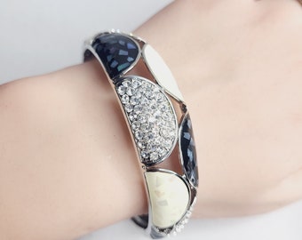 Zircon crystal design bangle/cuff